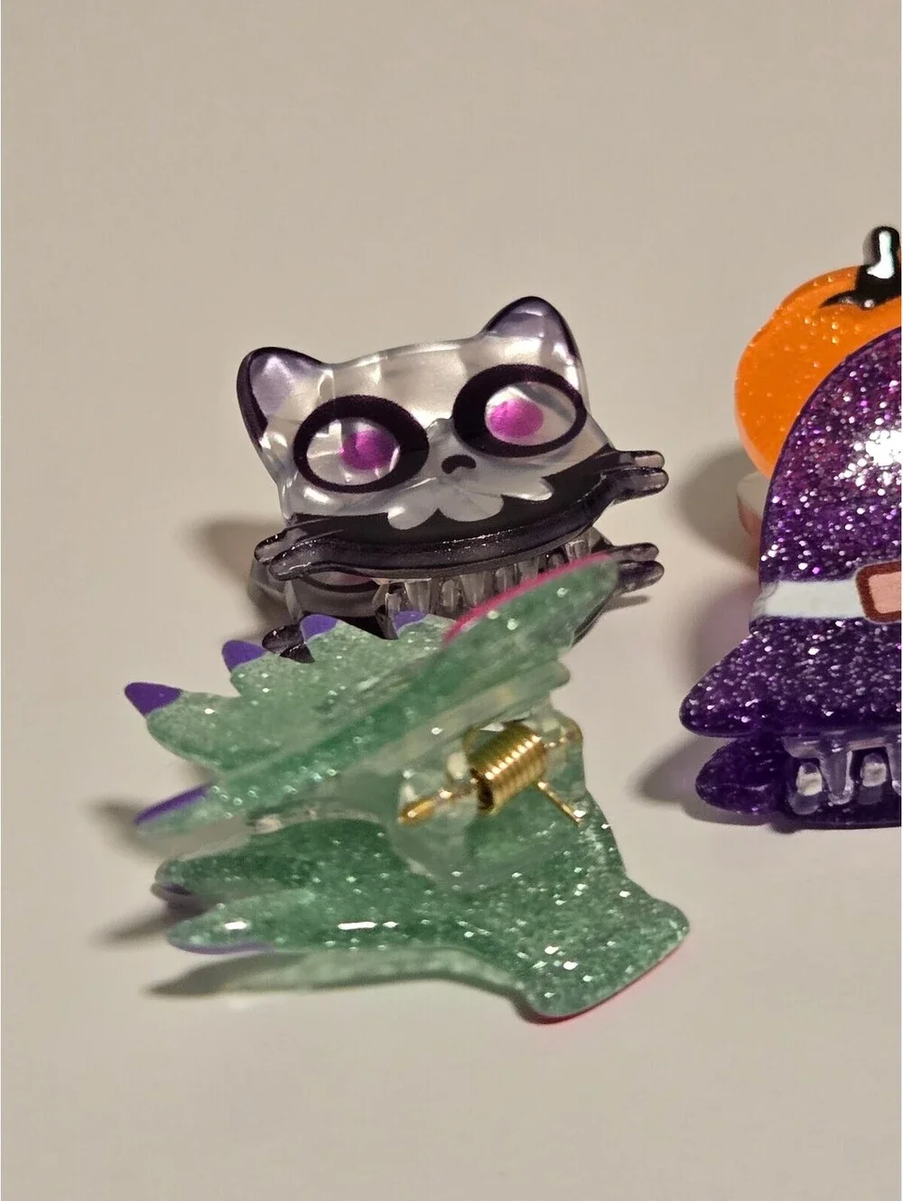 Halloween acrylic hair clip set